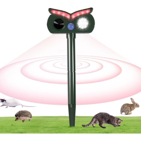 Repelente Animal Ultrasónico - Repelente Solar Ultrasónico Para Aves  Dispositivo Disuasorio Forma de Búho IPX4 Impermeable para Hogar Jardín Coche Perro Piscina Macizo Patio