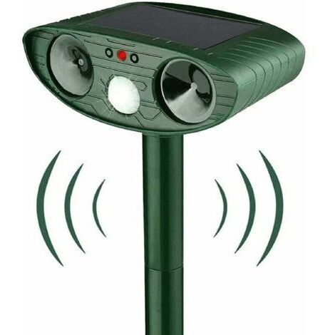 Repelente de Animales Ultrasónico Solar con Sensor de Movimiento Infrarrojo, Impermeable