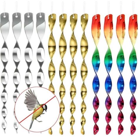 Repelente de aves ZVD, 12 unidades, espiral reflectante, antiaves, espiral reflectante, repelente de aves de 360 grados