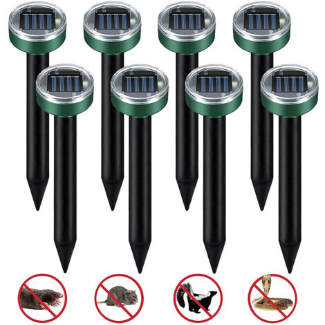 Repelente solar ultrasónico para ratas topo, repelente de plagas con pinchos para jardín