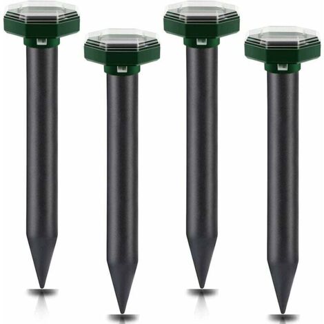 Repelente solar ultrasónico para topos, 4 piezas, anti-taIpe, repelente solar para serpientes, repelente ultrasónico para tuzas de bolsillo