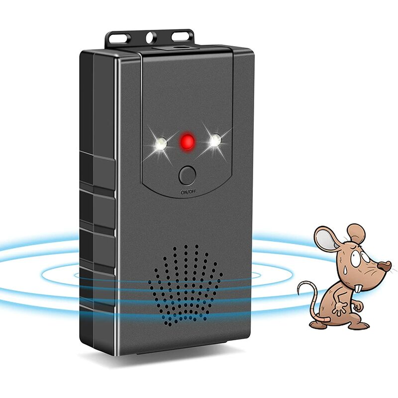

Repelente ultrasónico de parásitos, repelente electrónico de ratas, rechazo de ratones y roedores con luces estroboscópicas LED, carga 3 en 1, para