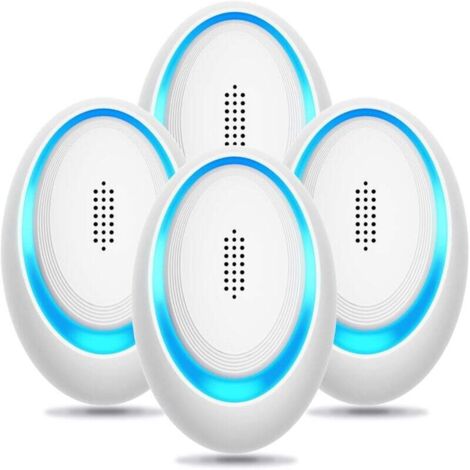 Repelente ultrasónico de insectos (paquete de 4), trampa electrónica para ratones para uso en interiores, repelente de mosquitos y arañas, repelente eficaz de roedores.