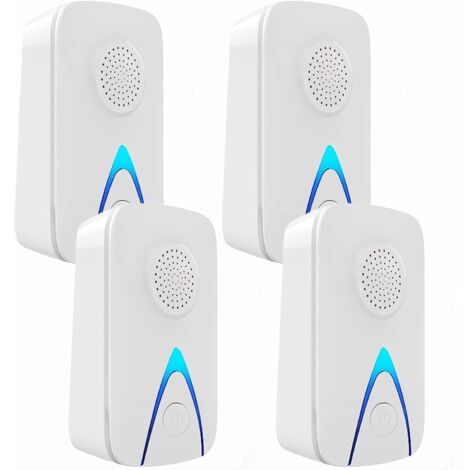 Repelente Ultrasónico de Plagas, 4 Pack Electrónico Repelente Mosquitos Control de Plagas, 2 Modos Repelente Ultrasónico Mosquitos para Anti Mosquitos, Moscas, Ratones, Arañas, Roedores