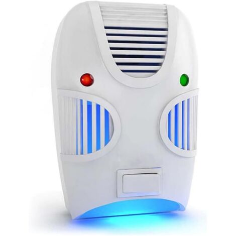 Repelente ultrasónico de roedores y mosquitos – Seguro, con luz nocturna integrada – Alimentación eléctrica – 10x6x3cm