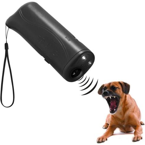 LINGHHANG Repelente ultrasónico LED para perros (negro), 3 en 1, antiladridos, control de adiestramiento canino, entrenador repelente