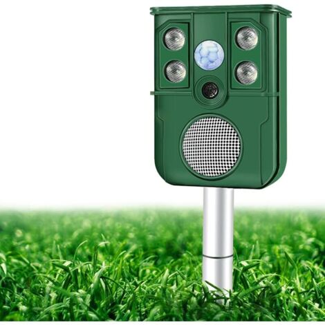 Repelente ultrasónico para gatos: batería solar, sensor de movimiento, resistente al agua, jardín