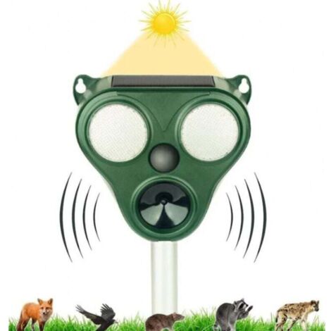 Repelente ultrasónico para gatos y perros, impermeable, con energía solar, para perros, pájaros y gatos, ideal para campos y jardines.