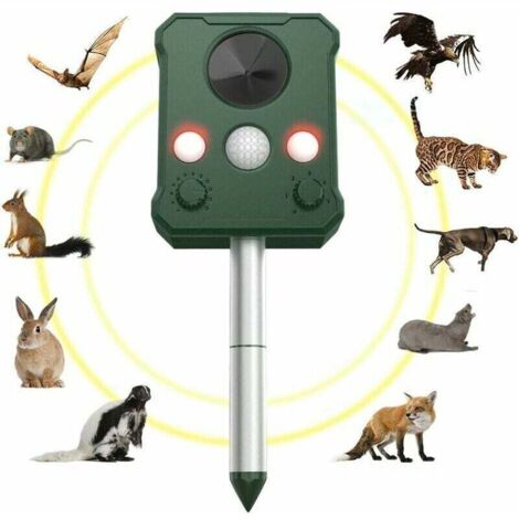 Repelente ultrasónico solar para animales, repelente solar IP65, repelente ultrasónico para mascotas, repelente ultrasónico para jardín, antiratones