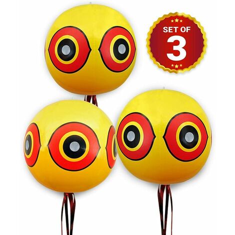 Repellent Balloons - Anti Pigeon Bird Deterrent - to Keep Pigeons, Crows and More Away - Pack of 3