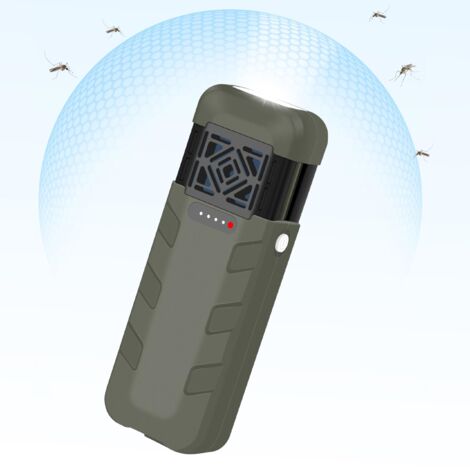 Repellente elettrico per zanzare, repellente elettrico portatile per zanzare con funzioni di illuminazione, batteria ricaricabile da 9600 mAh, per esterni e campeggio