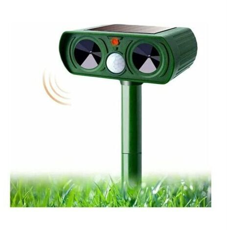 Repellente per animali da esterno, 1 pezzo, con lettore flash e a ultrasuoni, alimentato a energia solare, tiene lontani cani, ratti e piccioni, adatto per giardini e vivai.