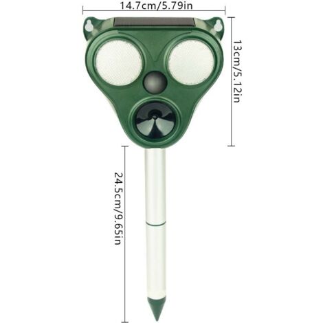 Repellente per gatti a ultrasuoni, repellente per gatti a ultrasuoni per esterni, repellente per cani, ricarica solare, ricarica USB, previene cani, gatti e uccelli