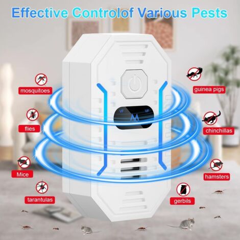 Repellente per parassiti ad ultrasuoni 4 pezzi, repellente per parassiti portatile per uso domestico, repellente per parassiti ad ultrasuoni per casa/camera da letto - Area di copertura 120 m² - Silen