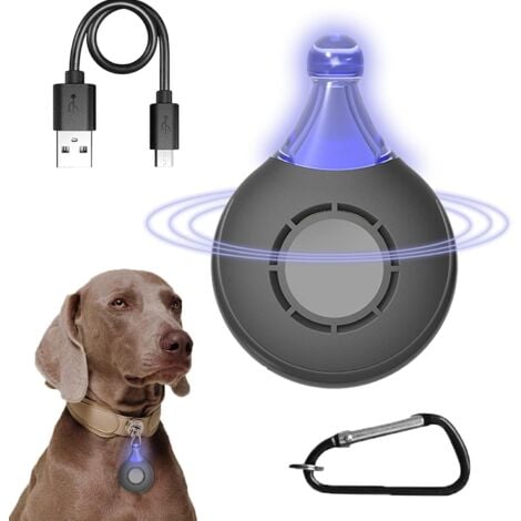 COOCHEER Repellente per pulci e zecche a ultrasuoni, repellente elettronico per zecche, ricaricabile tramite USB, repellente per cani a ultrasuoni, portatile, sicuro per gli animali domestici, nero