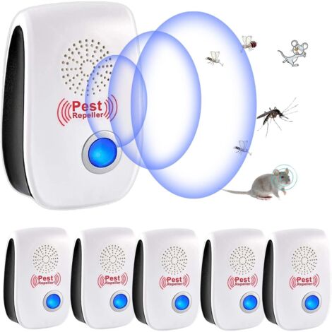 Repellente per roditori e insetti a ultrasuoni, 6 pezzi di repellente per zanzare a ultrasuoni per topi, ratti, formiche, ragni e zanzare, repellente elettronico per insetti da interni per topi, ratti