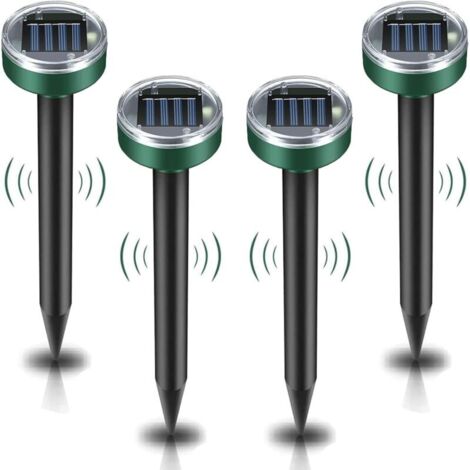 Repellente per talpe solare, 4 pezzi repellente per parassiti ad ultrasuoni - Controllo delle talpe con IP65 impermeabile, repellente per talpe da giardino