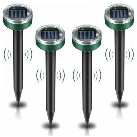 Repellente per topi a ultrasuoni solare da 4 pezzi, anti-roditore, IP65, impermeabile, da giardino