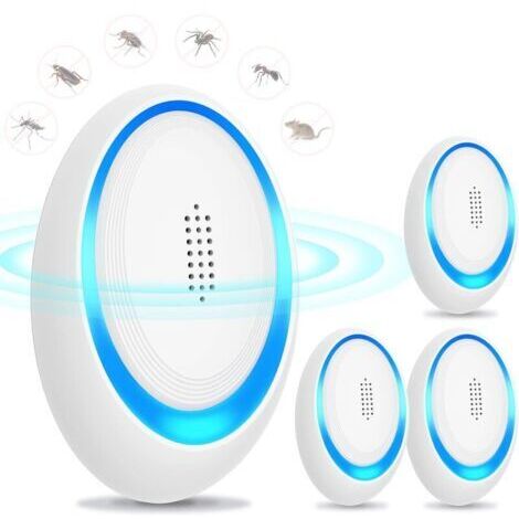 Repellente per zanzare a ultrasuoni, repellente per zanzare a ultrasuoni da presa elettrica, confezione da 4 dispositivi a ultrasuoni