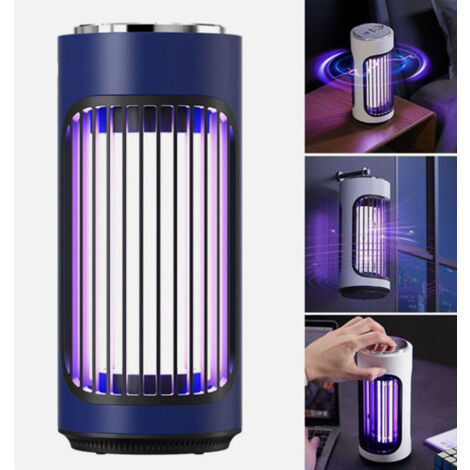 Repellente per zanzare - Copertura a 360° - Ricarica USB- Lampada UV elettrica - 2 modalità d'uso (da appoggio o da appendere) - 2 pezzi