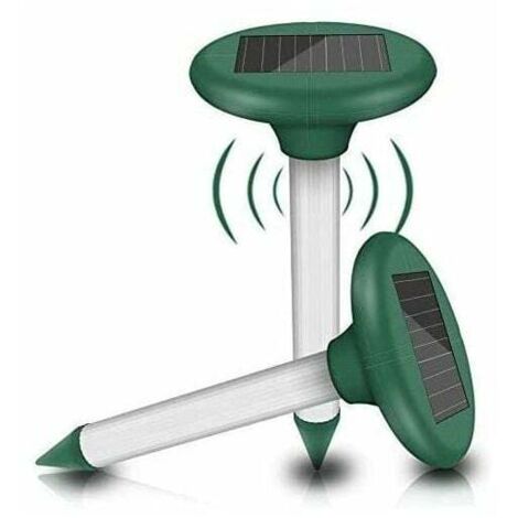 Repellente solare ad ultrasuoni per talpe, confezione da 2, repellente solare per topi, repellente anti-talpe e serpenti - Prato, Fattoria (verde)