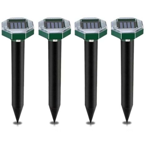 Repellente solare per topi con ultrasuoni, confezione da 4 repellenti per topi (ottagonale)
