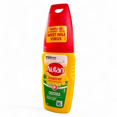 Repellente spray per zanzare e malattie tropicali protezione west nile virus flacone 100 ml Autan