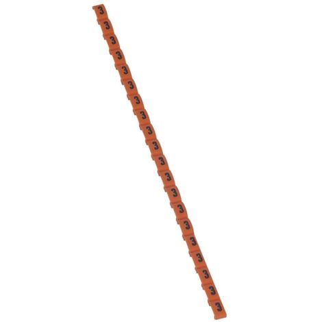 repère legrand duplix - chiffre 3 - couleur orange