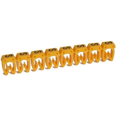 repère pour fil de 0.5 à 1.5 mm2 - lettre s - couleur jaune - legrand cab 3