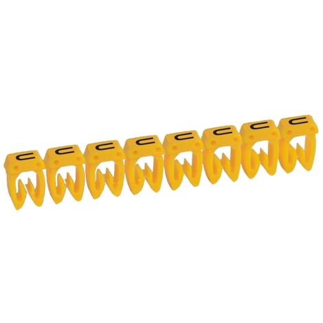 repère pour fil de 0.5 à 1.5 mm2 - lettre u - couleur jaune - legrand cab 3
