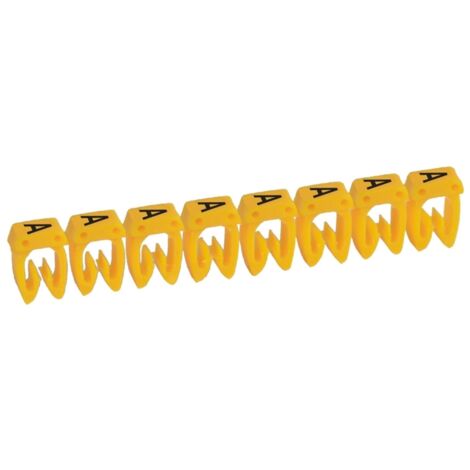 repère pour fil de 1.5 à 2.5 mm2 - lettre a - couleur jaune - legrand cab 3