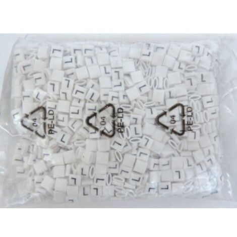 Reperes blanc avec lettre noire marquage "L" pour fil Ø (sachet de 1000) Plio-M-markers M-37 l SES STERLING 03620005001L