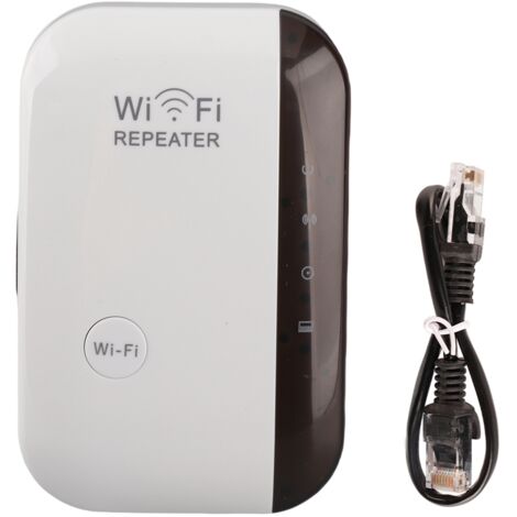 Répétateur amplificateur de signal WiFi avec port Ethernet de 300M, de couleur blanche, à fixation murale, équipé d'un bouton WPS