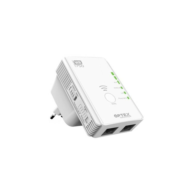M-e - Répéteur de signal Wi-Fi 750 Mbs Optex 725829 - Double bande fréquence 2,4GHz & 5GHz Point d'accès 750 Mb/s - Blanc
