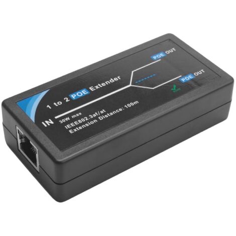Répéteur PoE 2 ports 10/100 Mbps conforme à la norme IEEE 802.3af