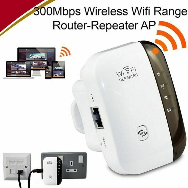 Linghhang - Répéteur Wi-Fi 300 Mbit/s, 2,4 GHz, extendeur réseau avec grande portée, port Ethernet, wps, mode ap, installation facile, compatible