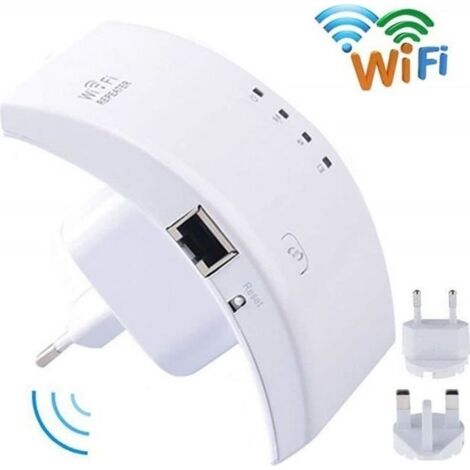 Répéteur Wi-Fi, 300 Mbps Extendeur Wifi Sans Fil, Booster Amplificateur Longue Portée Mini Routeur avec WPS Button-WR01, Blanc