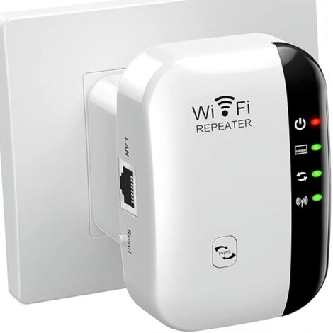 Répéteur WiFi - 300 Mbps - 2,4 GHz - Port Ethernet - Refroidissement Amélioré - Pour Maison et Bureau - 1 Pièce