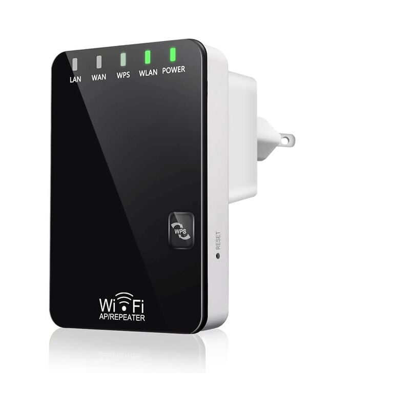 Coocheer - Répéteur WiFi Amplificateur sans Fil Puissant, WiFi Extender Booster 300Mbps 2.4Ghz, 2 Port Ethernet, wps, Facile à Installation,