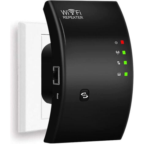 VOLAVO Répéteur WiFi, Amplificateur WiFi Puissant, WiFi Extender N300, WiFi Signal Booster, 1 Port Ethernet, Couvre jusqu'à 200㎡, Facile à Installer, Compatible avec Toutes Les Box Internet