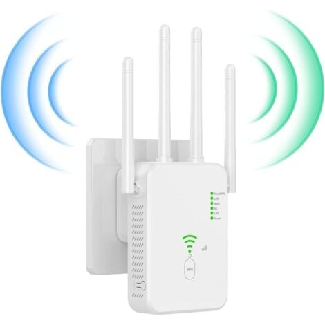 LONGZIMING Répéteur WiFi Exterieur, 2025 Nouveau Amplificateur WiFi 1200Mbps, Répéteur WiFi Puissant sans Fil Double Bande 5GHz & 2.4GHz WiFi Extender, Compatible avec Toutes Les Box Internet Ethernet Port