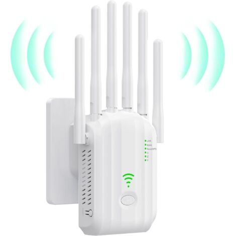 Répéteur WiFi Puissant, amplificateur WiFi de dernière Technologie avec6 antennes Couvrant Une superficie de10 000 m²,2 Ports LAN,répéteur WiFi pour la Maison et Le Bureau(Blanc) 17
