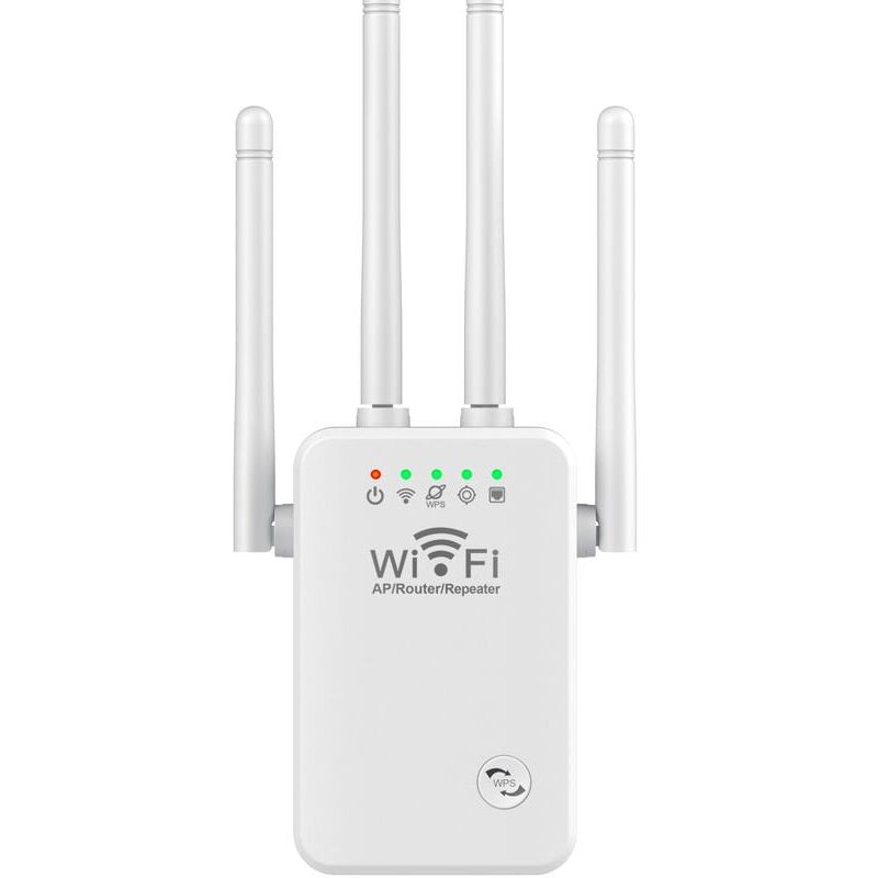 Répéteur WiFi sans fil 4 antennes 2.4G WiFi 300M Extender amplificateur de Signal longue portée blanc