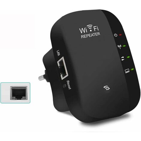 Répéteur WLAN, amplificateur WLAN Amplificateur d'extension de signal réseau sans fil 300 Mbit / s, amplificateur de signal WiFi avec bouton WPS / mode AP / prise EU Amplificateur WLAN Compatible avec