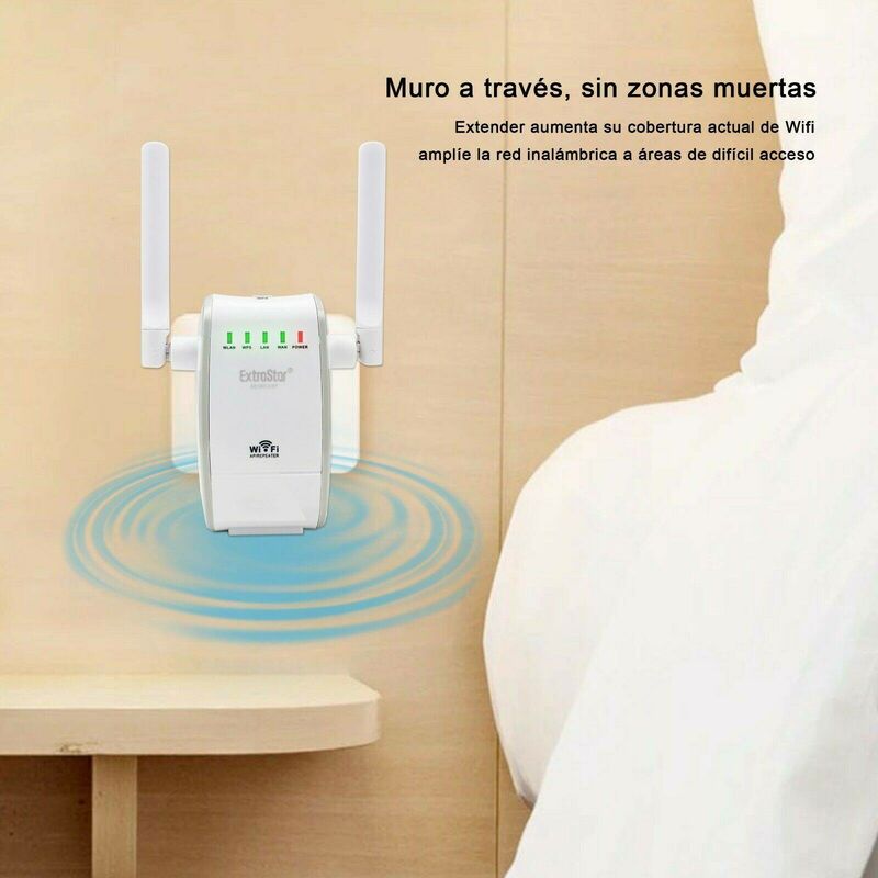 

Teletiendaoutlet - Repetidor de Wifi inalámbrico Extrastar 300Mbps Dual Banda