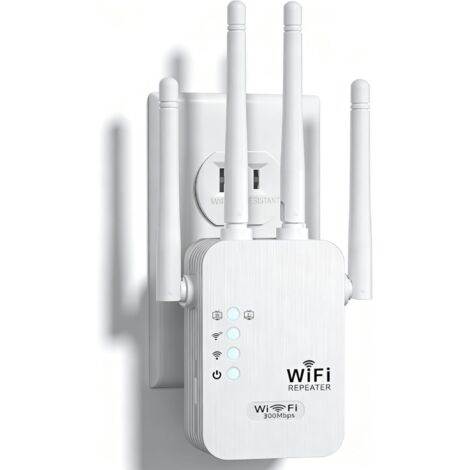 Repetidor WiFi 2026, 4 potentes antenas, amplificador de red, con dos puertos Ethernet, instalación rápida, 300 Mbps, banda única.