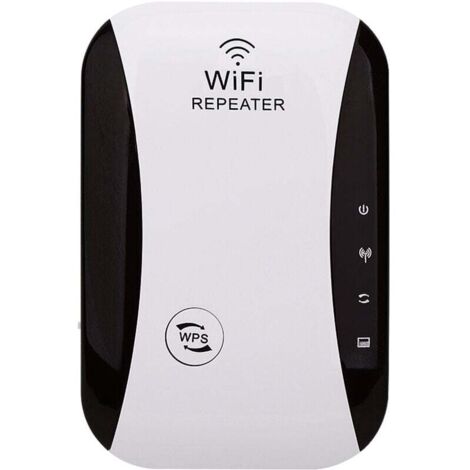 Repetidor WiFi, amplificador de señal de red inalámbrica 300 Mbps (WPS, fácil instalación, 1 puerto Ethernet, antenas integradas, 2,4 GHz) para aumentar la cobertura WiFi.
