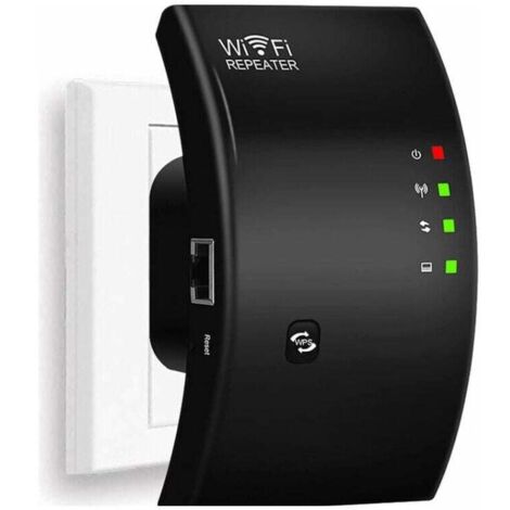 Repetidor WiFi, Amplificador WiFi potente, Extensor WiFi N300, Amplificador de señal WiFi, 1 puerto Ethernet, Cubre hasta 200㎡, Fácil de instalar, Compatible con todos los decodificadores de Internet