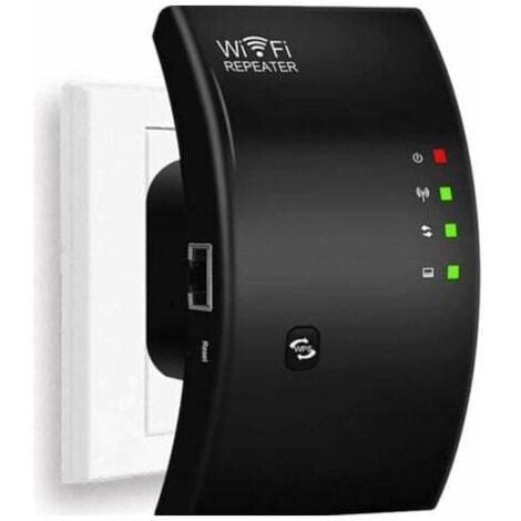 Repetidor WiFi, Potente Amplificador WiFi, Extensor WiFi N300, Amplificador de Señal WiFi, 1 Puerto Ethernet, Cobertura hasta 200 m², Fácil de Instalar, Compatible con Todas las Cajas de Internet