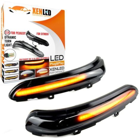 Répétiteurs clignotant LED DÉFILANT Peugeot 208 / 2008 - 2012 à 2020 - Rétroviseur DYNAMIQUE - Homologué ECE